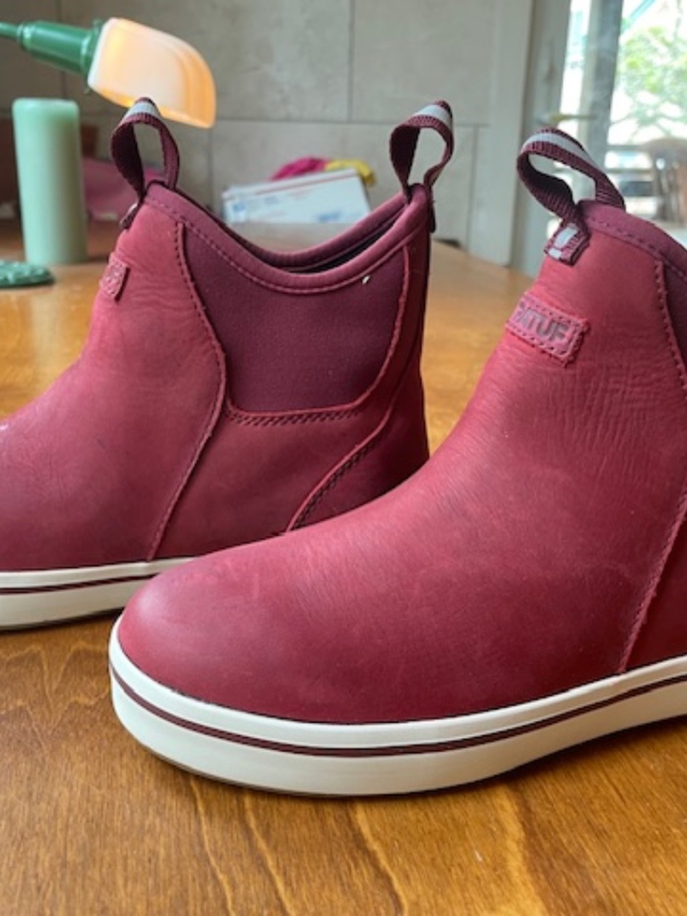 W 7.5 Xtra Tuf leather ankle deck boot